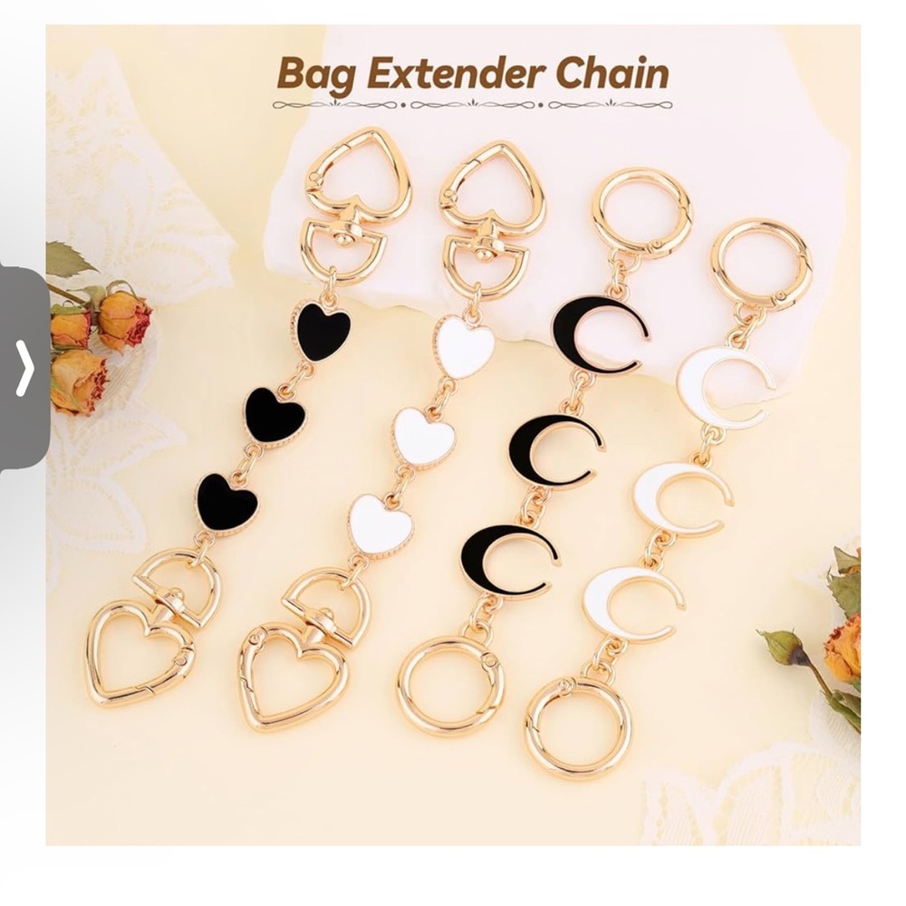 🆕 4Pcs Bag Extender Chain Purse Extender Chains Bag Strap Extender for Handbags